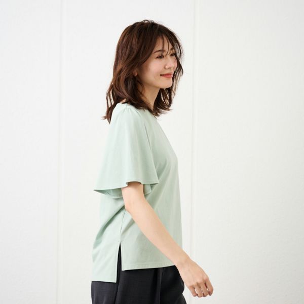 【ピースフィットクール】遮熱・UV対策　ひんやりサラサラ　フレア袖Ｔシャツ