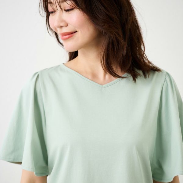【ピースフィットクール】遮熱・UV対策　ひんやりサラサラ　フレア袖Ｔシャツ