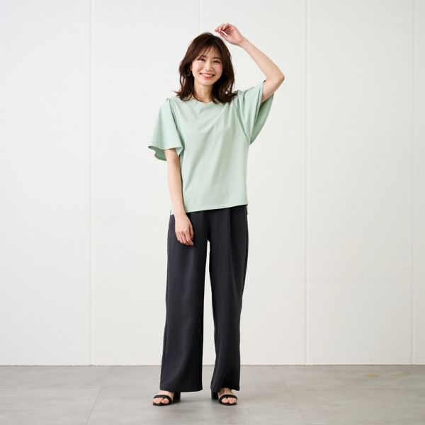 【ピースフィットクール】遮熱・UV対策　ひんやりサラサラ　フレア袖Ｔシャツ