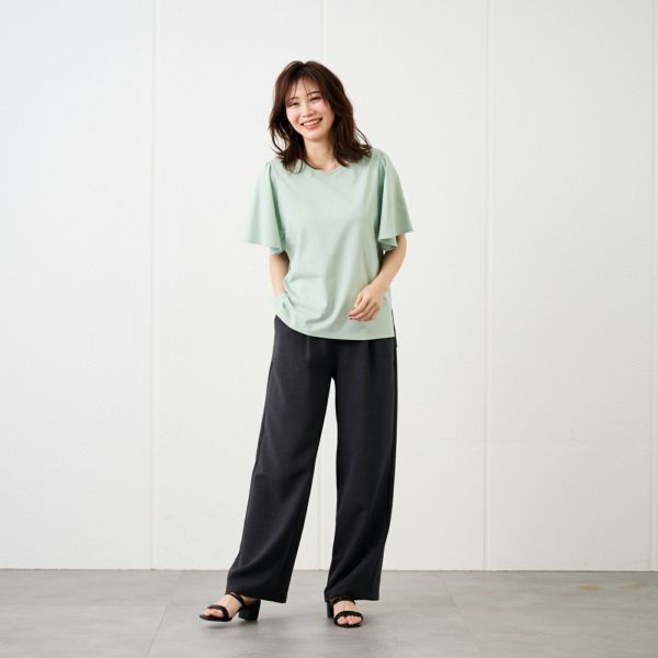【ピースフィットクール】遮熱・UV対策　ひんやりサラサラ　フレア袖Ｔシャツ