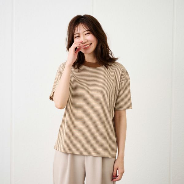 サラサラ　ハリヌキリブ半袖Ｔシャツ