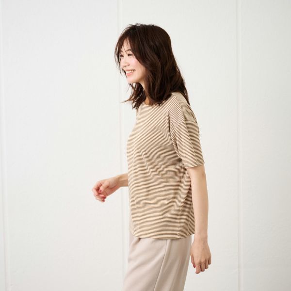 サラサラ　ハリヌキリブ半袖Ｔシャツ