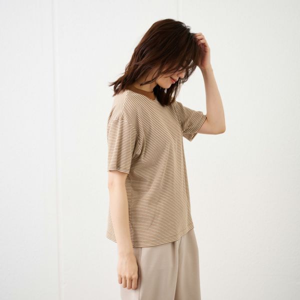 サラサラ　ハリヌキリブ半袖Ｔシャツ