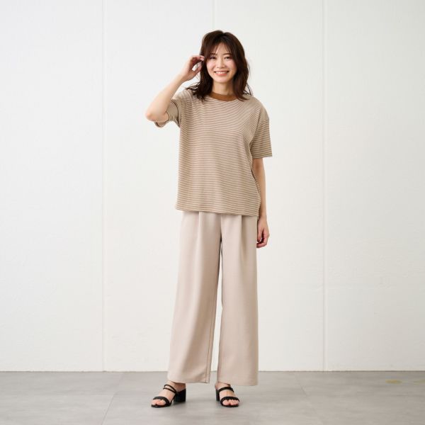 サラサラ　ハリヌキリブ半袖Ｔシャツ