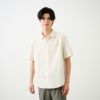 【てまラク】麻入り無地半袖シャツ