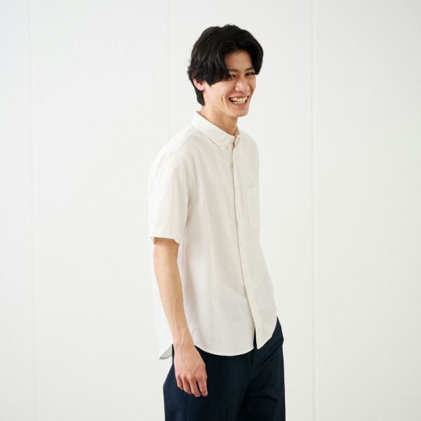 【てまラク】オックス無地半袖シャツ
