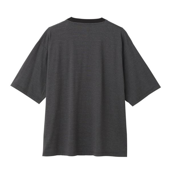 ピースフィットクール　遮熱天竺ボーダー五分袖Tシャツ