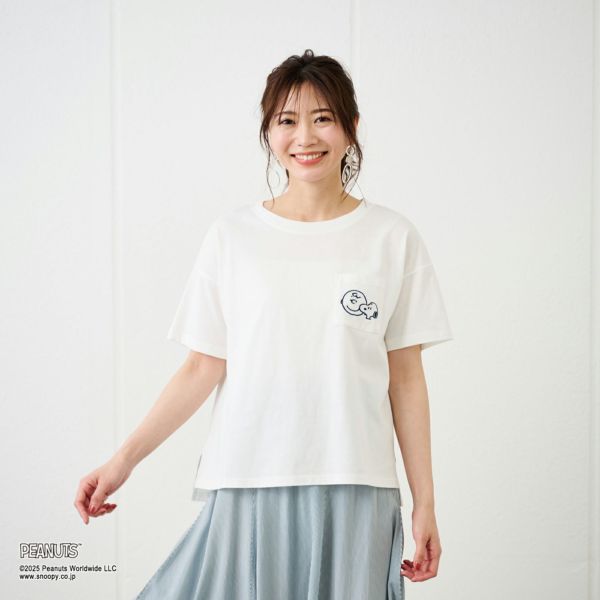 スヌーピー　ポケット付Ｔシャツ