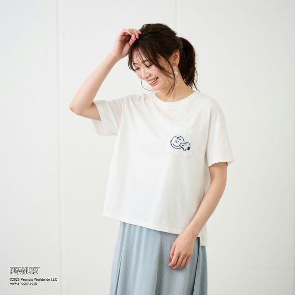 スヌーピー　ポケット付Ｔシャツ