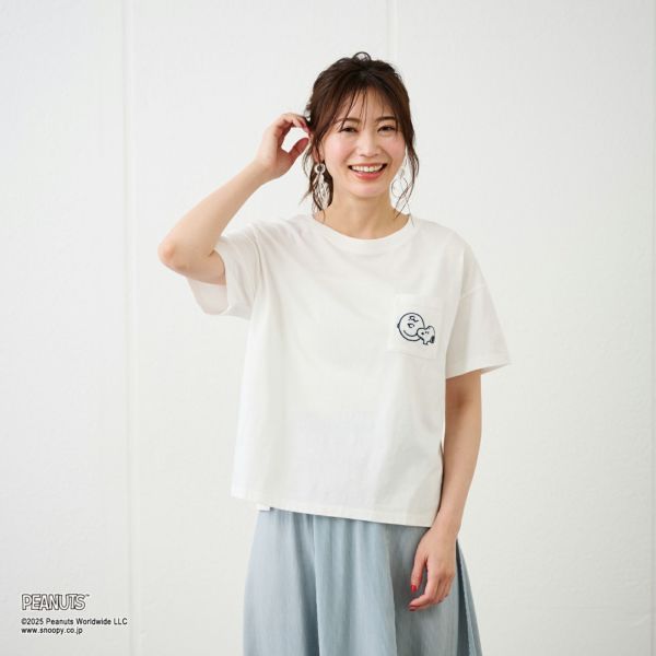 スヌーピー　ポケット付Ｔシャツ
