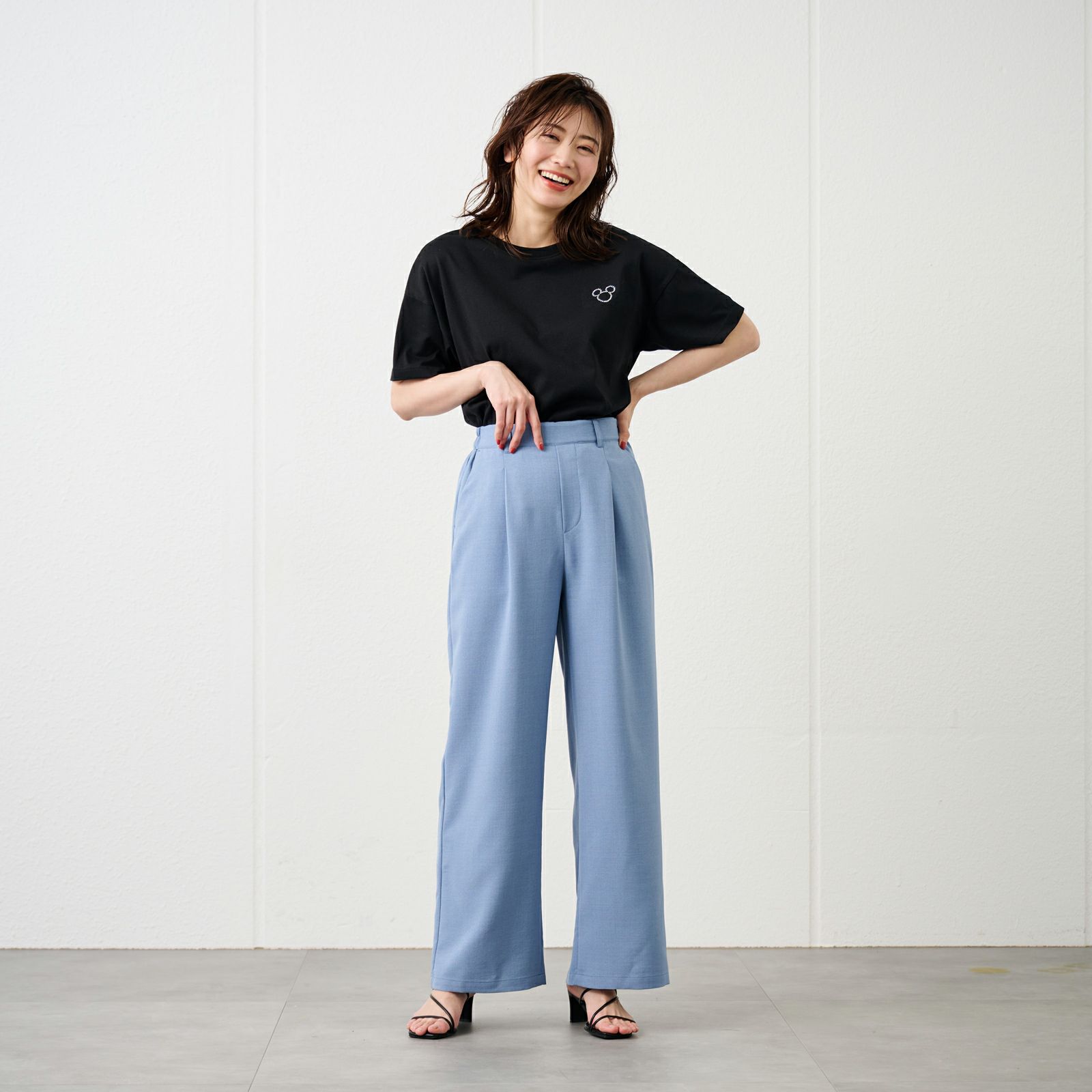 ピースフィットクール【オルスタ】ひやサラワイドパンツ　股下長め