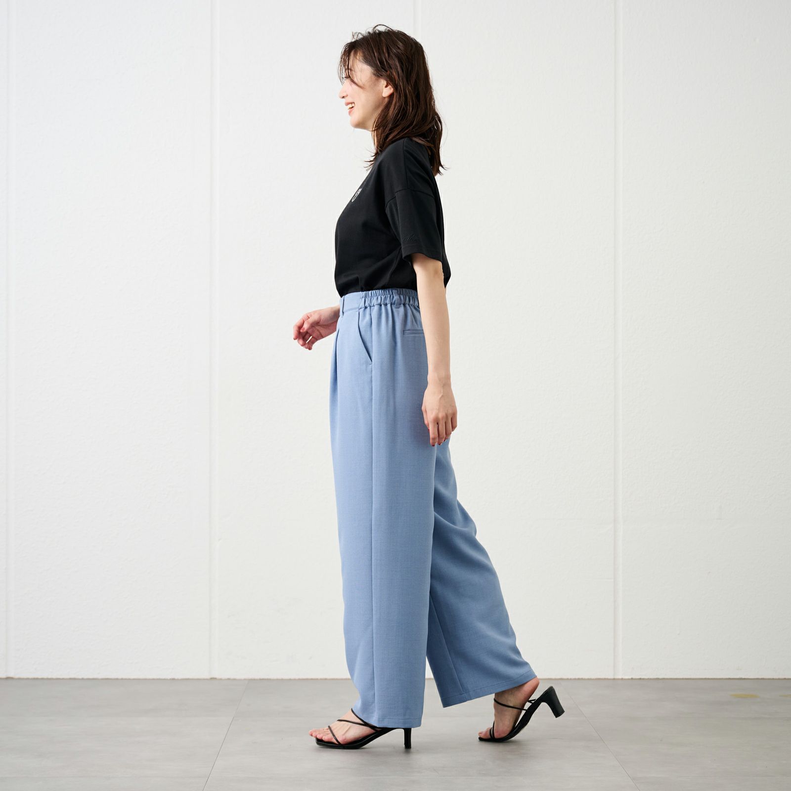 ピースフィットクール【オルスタ】ひやサラワイドパンツ　股下長め