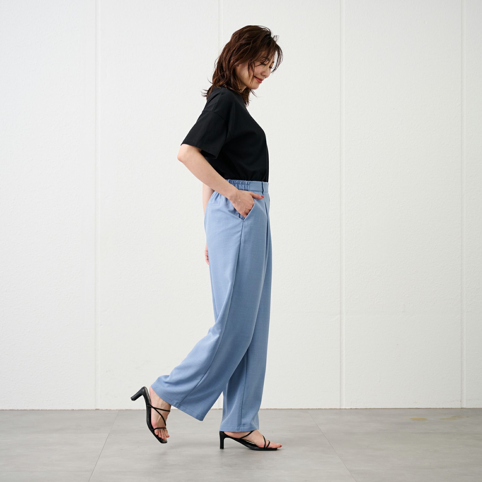 ピースフィットクール【オルスタ】ひやサラワイドパンツ　股下長め