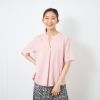 シルキーコットン　スキッパー襟Tシャツ