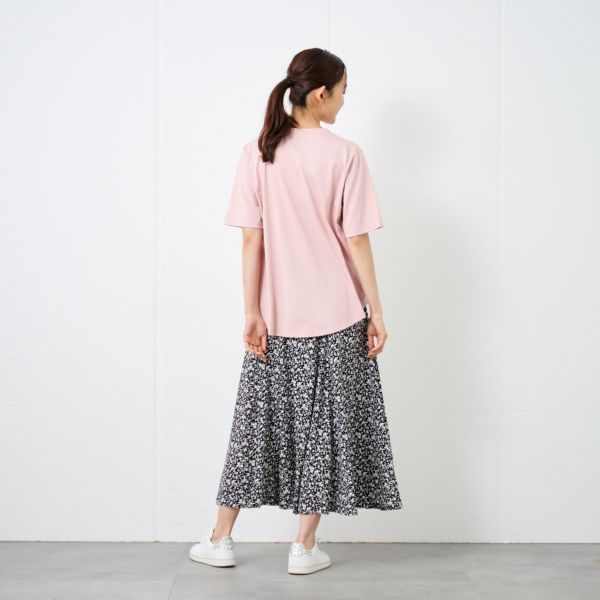 シルキーコットン　スキッパー襟Tシャツ