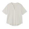 シルキーコットン　スキッパー襟Tシャツ