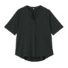 シルキーコットン　スキッパー襟Tシャツ