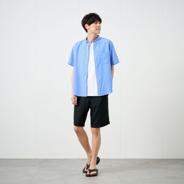 リネンライク　タックショートパンツ