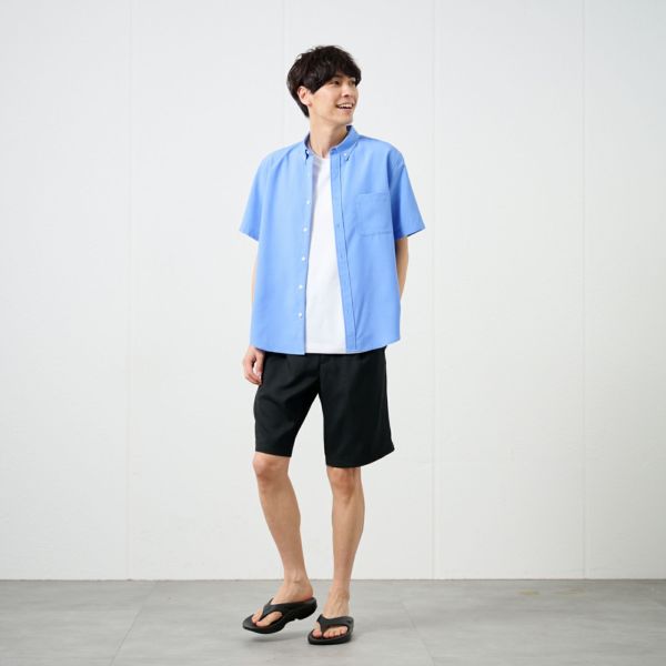 リネンライク　タックショートパンツ