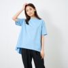 シルキーコットン　モックネックフレンチ袖Tシャツ