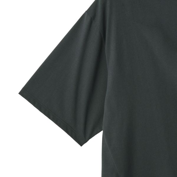 シルキーコットン　モックネックフレンチ袖Tシャツ