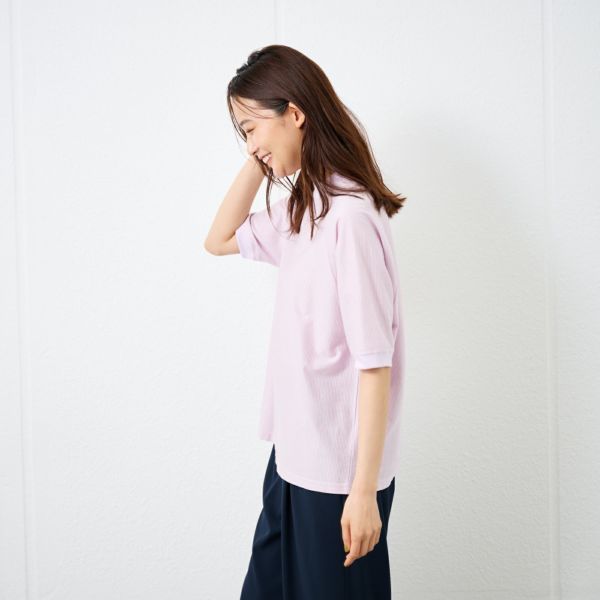 綿１００モックネックラグランＴシャツ