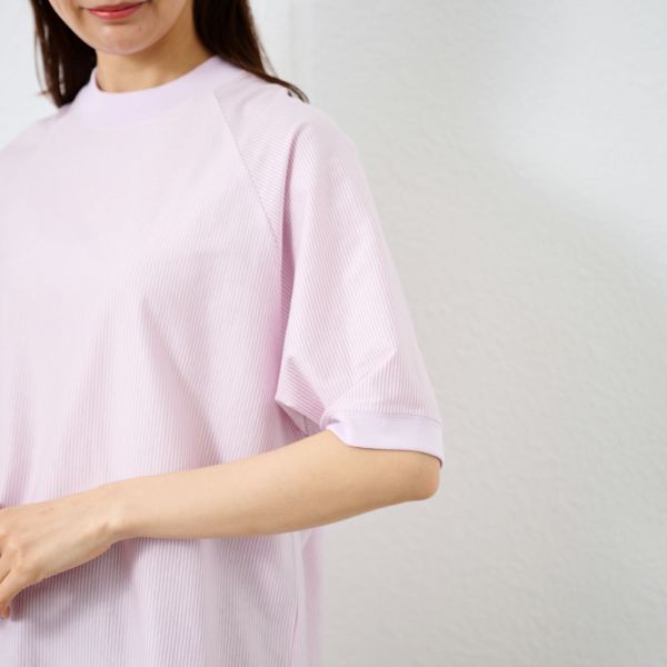 綿１００モックネックラグランＴシャツ