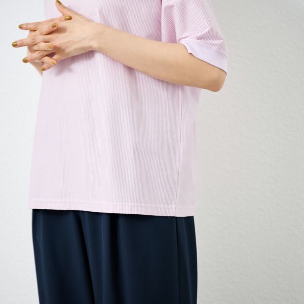 綿１００モックネックラグランＴシャツ