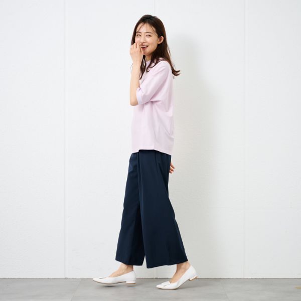 綿１００モックネックラグランＴシャツ