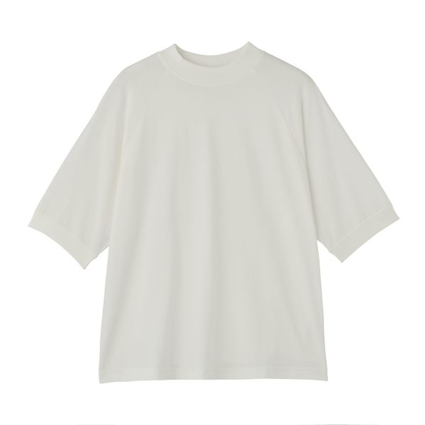 綿１００モックネックラグランＴシャツ