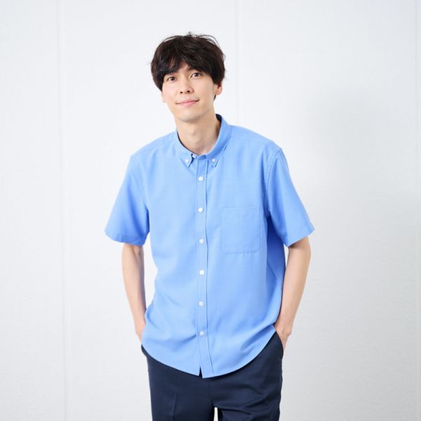 【てまラク】さらさら無地ボタンダウン半袖シャツ