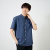【てまラク】さらさら無地ボタンダウン半袖シャツ