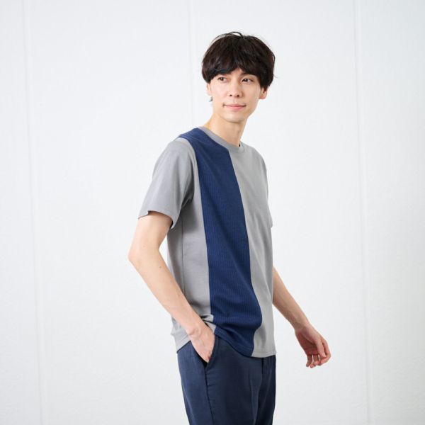 【ピースフィットクール】遮熱切替クルーネック半袖Tシャツ