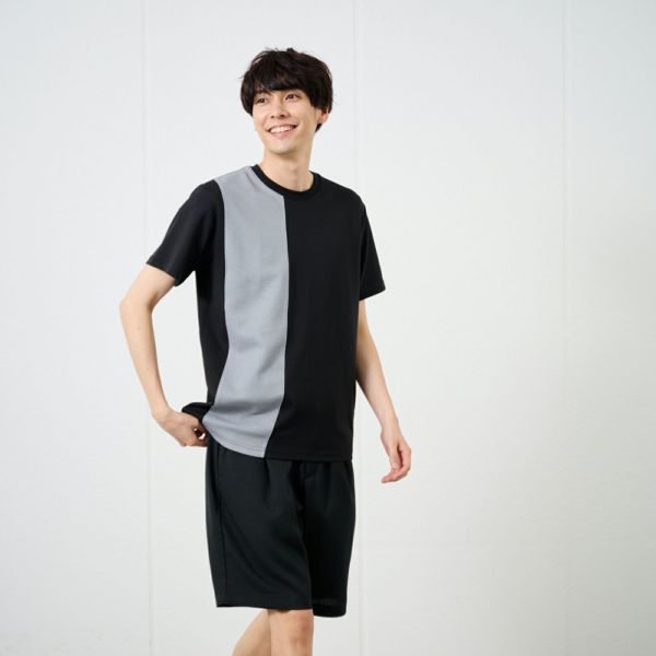 【ピースフィットクール】遮熱切替クルーネック半袖Tシャツ