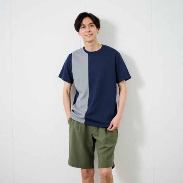 【ピースフィットクール】遮熱切替クルーネック半袖Tシャツ