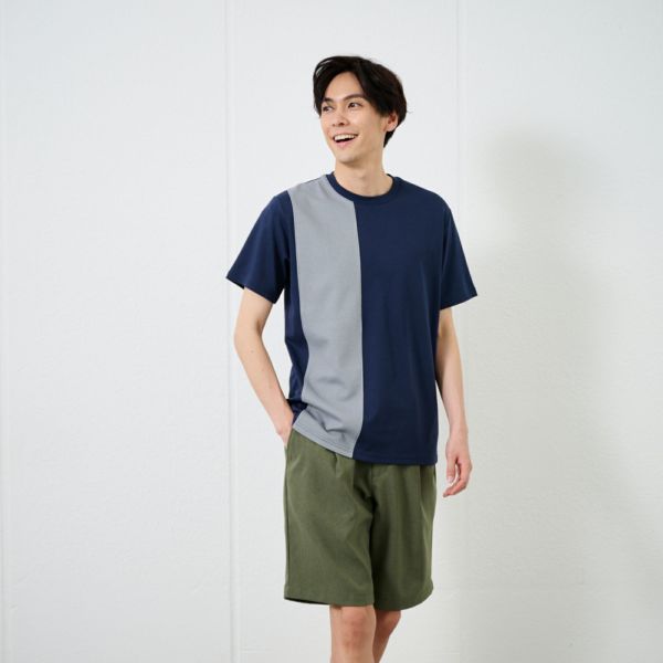 【ピースフィットクール】遮熱切替クルーネック半袖Tシャツ