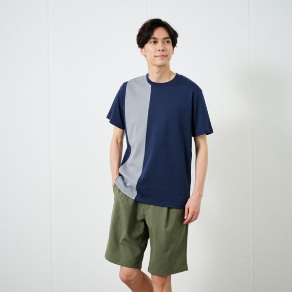 【ピースフィットクール】遮熱切替クルーネック半袖Tシャツ