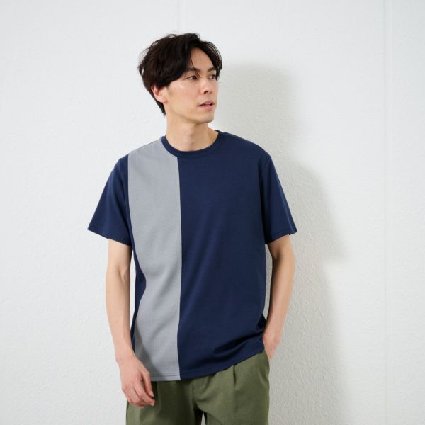 【ピースフィットクール】遮熱切替クルーネック半袖Tシャツ