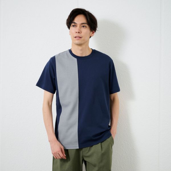 【ピースフィットクール】遮熱切替クルーネック半袖Tシャツ