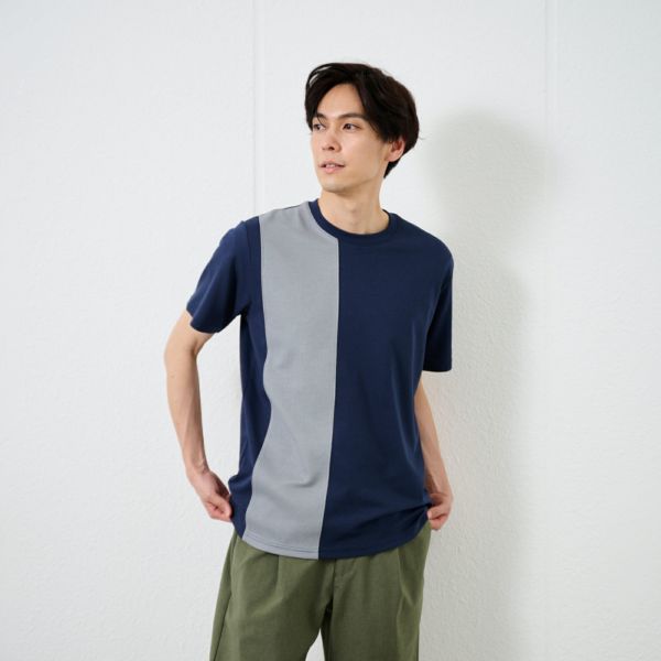 【ピースフィットクール】遮熱切替クルーネック半袖Tシャツ