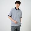 天竺ボーダーオーバーサイズ半袖ポロシャツ