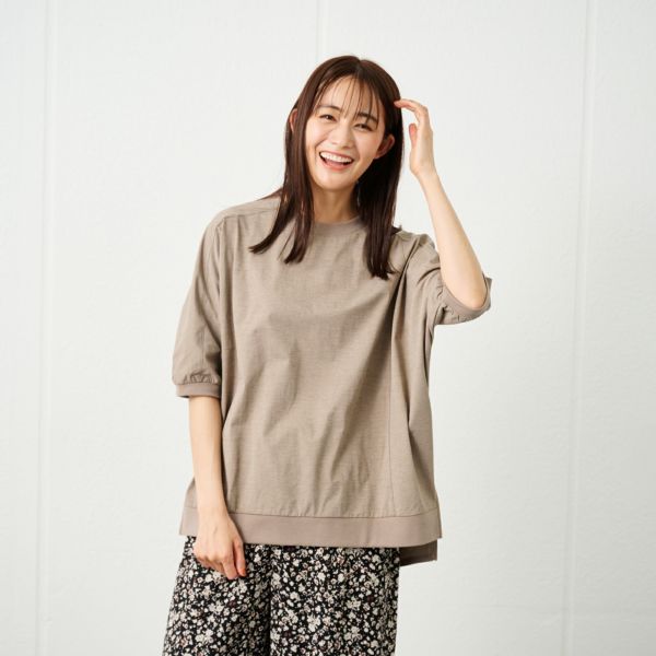 ドライ天竺切り替えドルマンＴシャツ