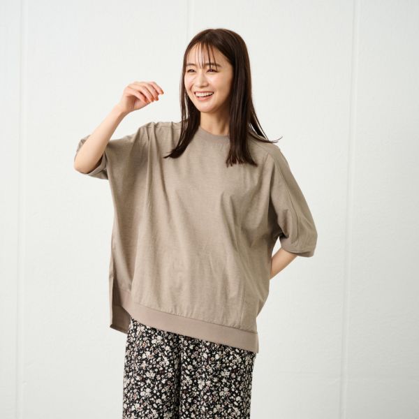 ドライ天竺切り替えドルマンＴシャツ