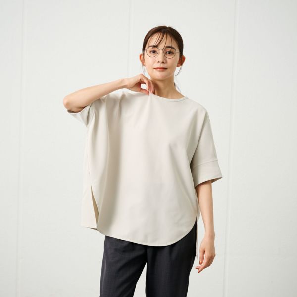 ワッフルリブスリーブスクエアＴシャツ