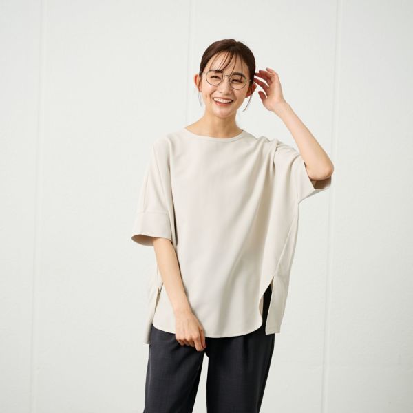 ワッフルリブスリーブスクエアＴシャツ