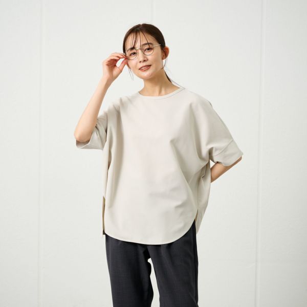 ワッフルリブスリーブスクエアＴシャツ