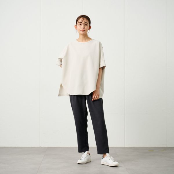 ワッフルリブスリーブスクエアＴシャツ