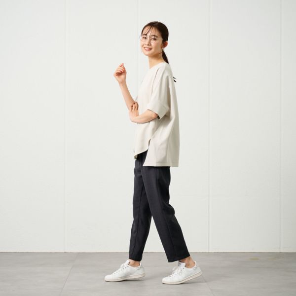 ワッフルリブスリーブスクエアＴシャツ