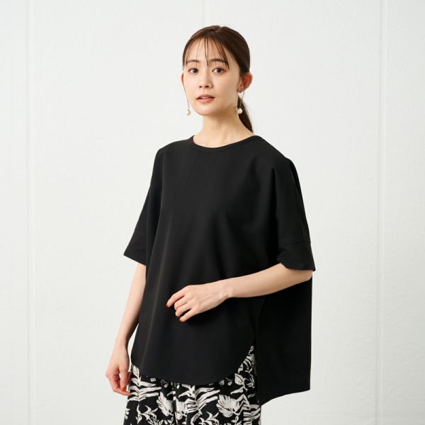 ワッフルリブスリーブスクエアＴシャツ