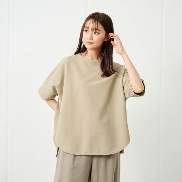 ワッフルリブスリーブスクエアＴシャツ